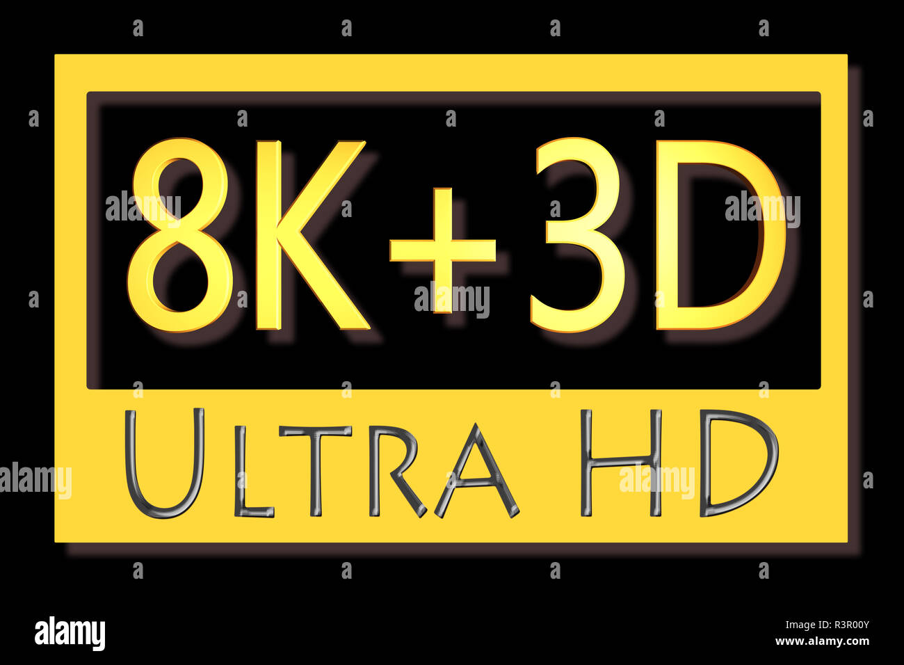 Ultra icona HD isolati su sfondo nero Foto Stock