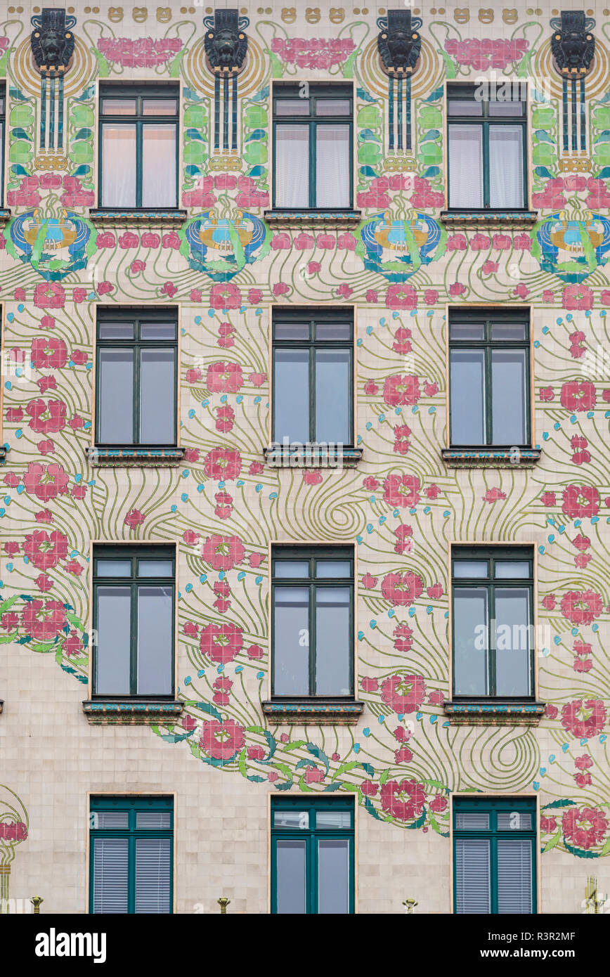Austria, Vienna, Secessione Viennese edifici di stile dall'architetto Otto Wagner Foto Stock