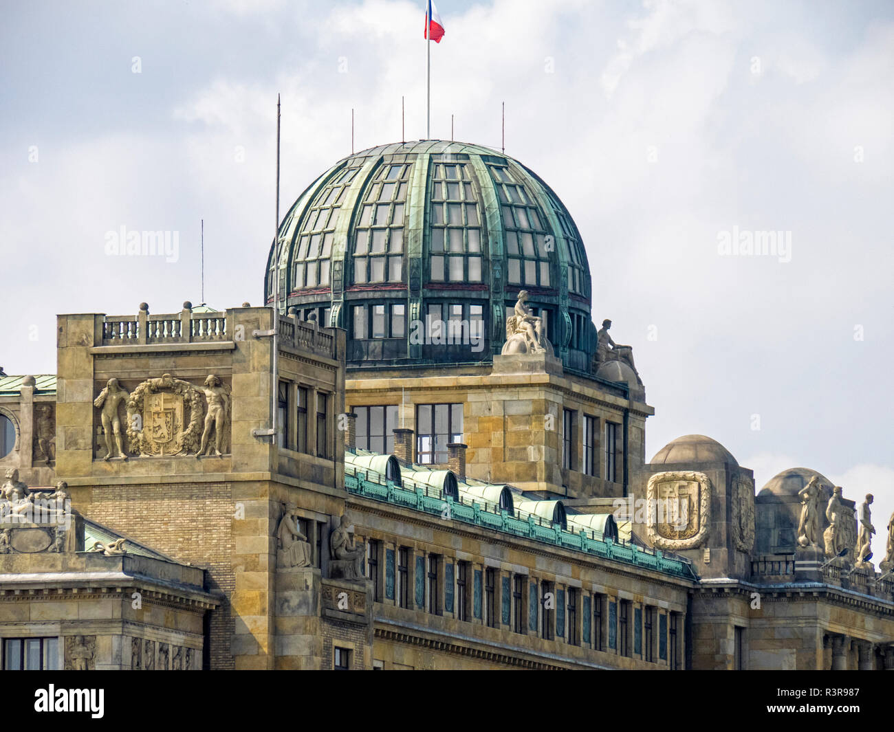 Repubblica Ceca, Praga. La cupola del Ministero dell Industria e del commercio la costruzione di Foto Stock