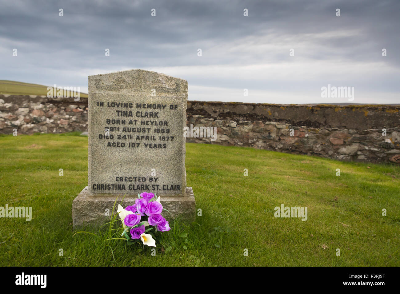 Cimitero, Hillswick, Continentale, le Isole Shetland Foto Stock