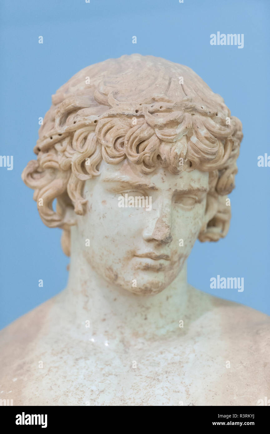 Statua di Antinoos, Museo Delphi Delphi Grecia Foto Stock