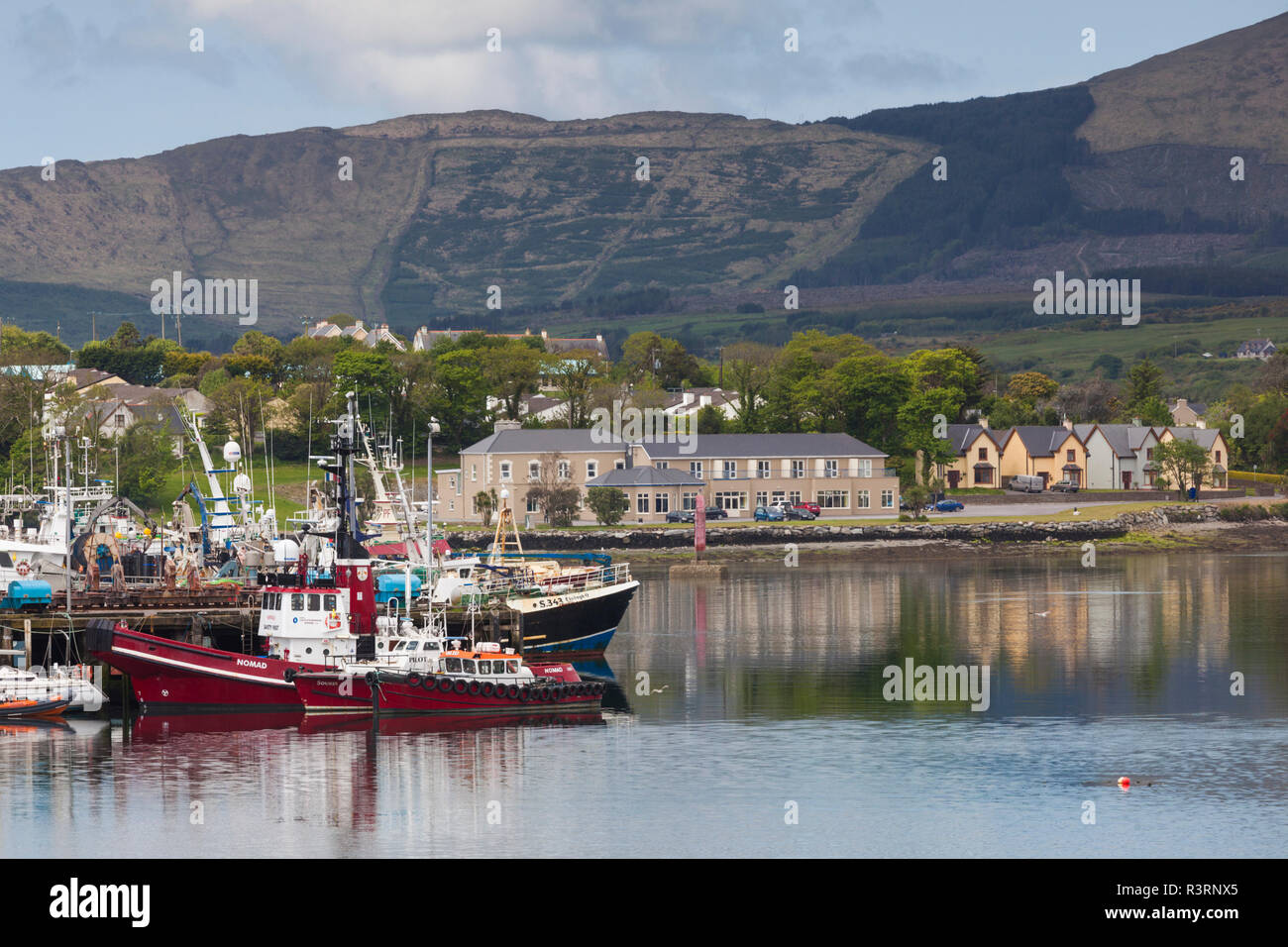 L'Irlanda, nella contea di Cork, penisola di Beara, anello di Beara, Castletownbere, e vista sul porto Foto Stock