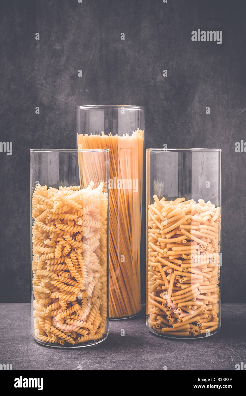 Diversi di pasta in vetro Foto Stock