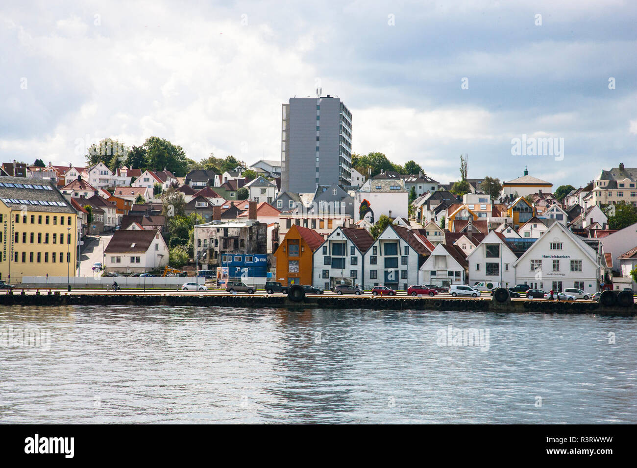 Area del porto e della penisola di Stavanger che definisce il centro della città. Foto Stock