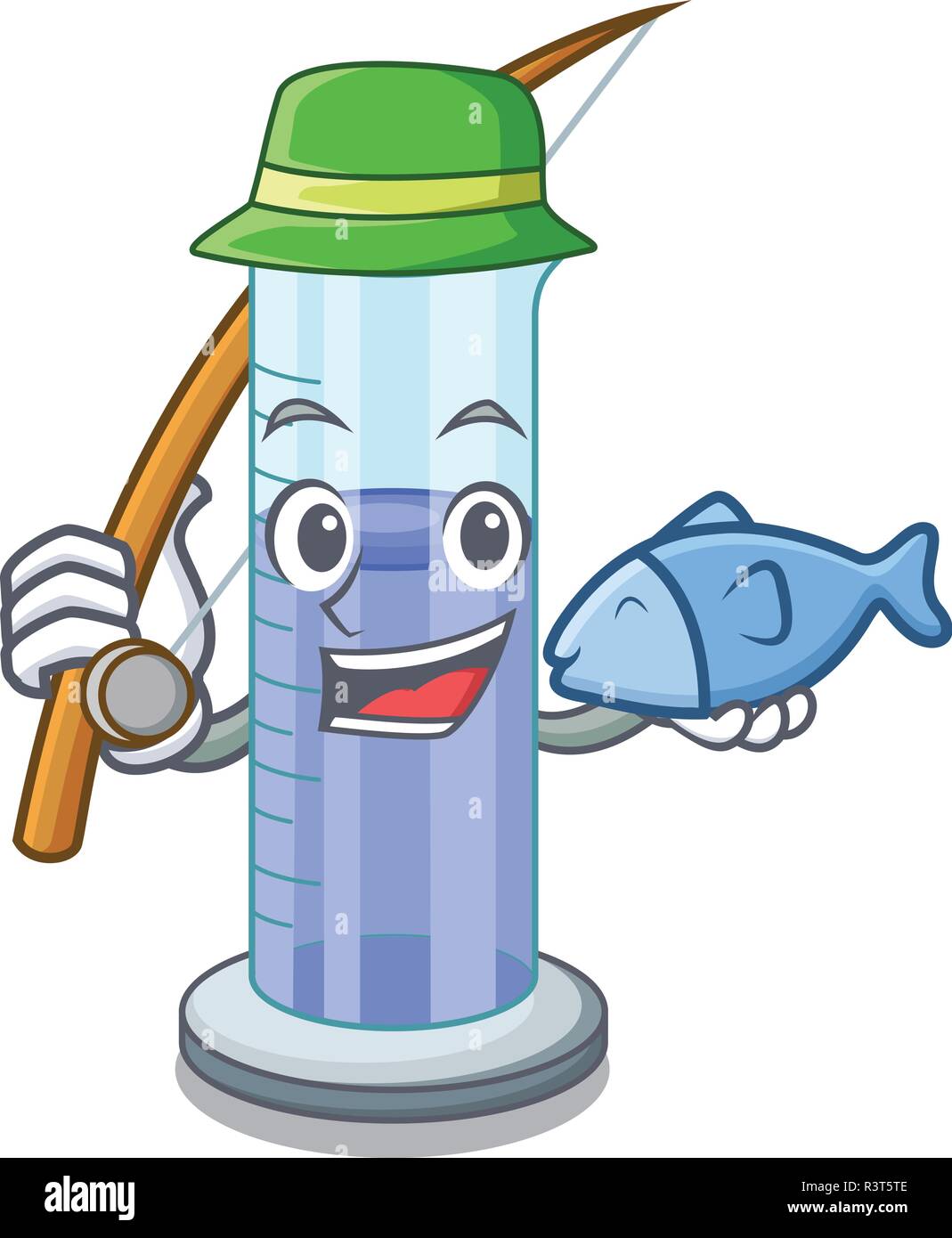 La pesca graduato cilindro sagomato isolati su cartoon Illustrazione Vettoriale