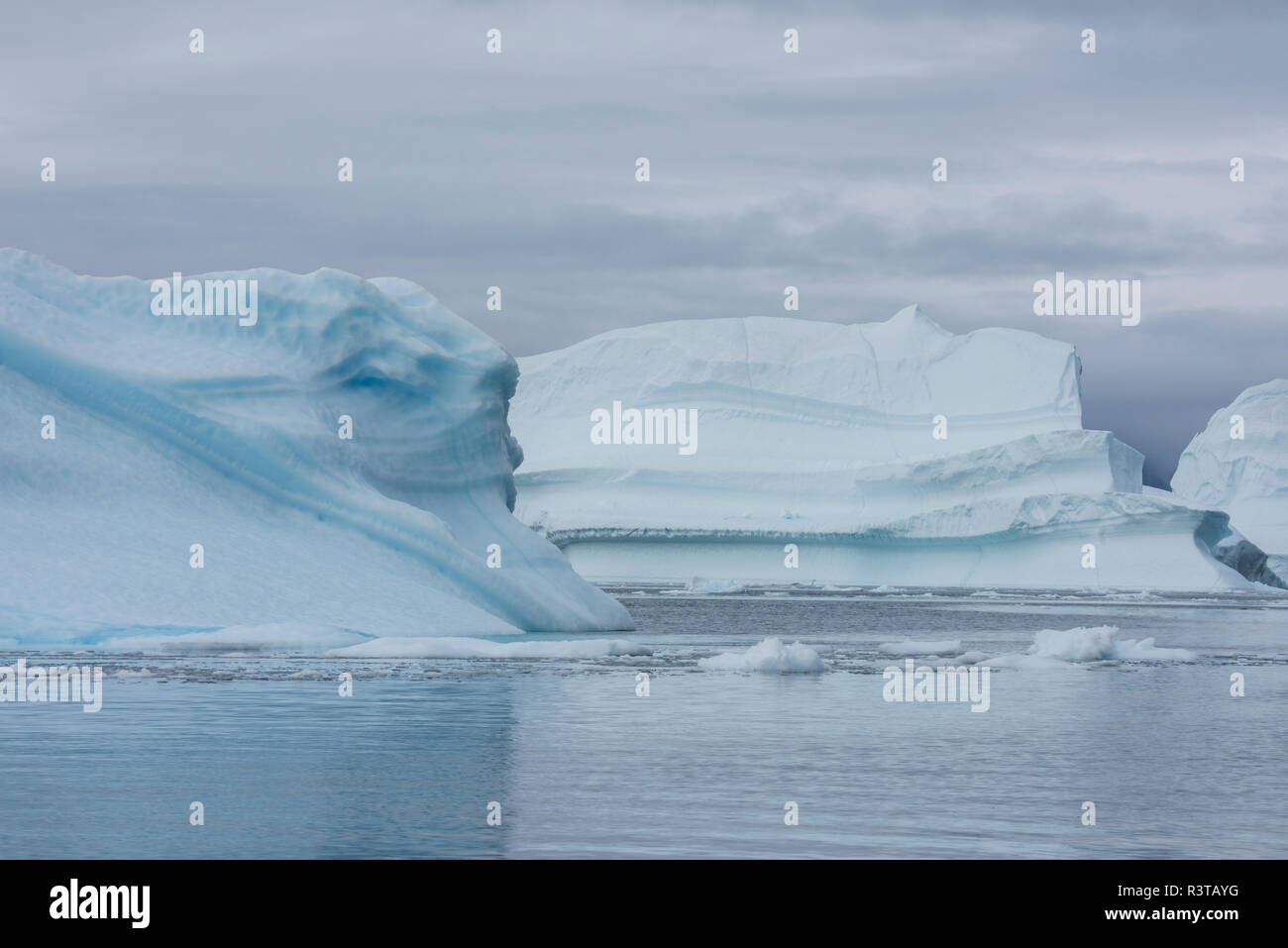 La Groenlandia, Scoresbysund, aka Scoresby Sund, Isola Rossa, aka Rode O. Iceberg Alley. Foto Stock