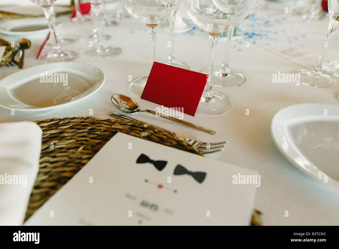 Le buste vuote con etichette vintage per riempire. Foto Stock