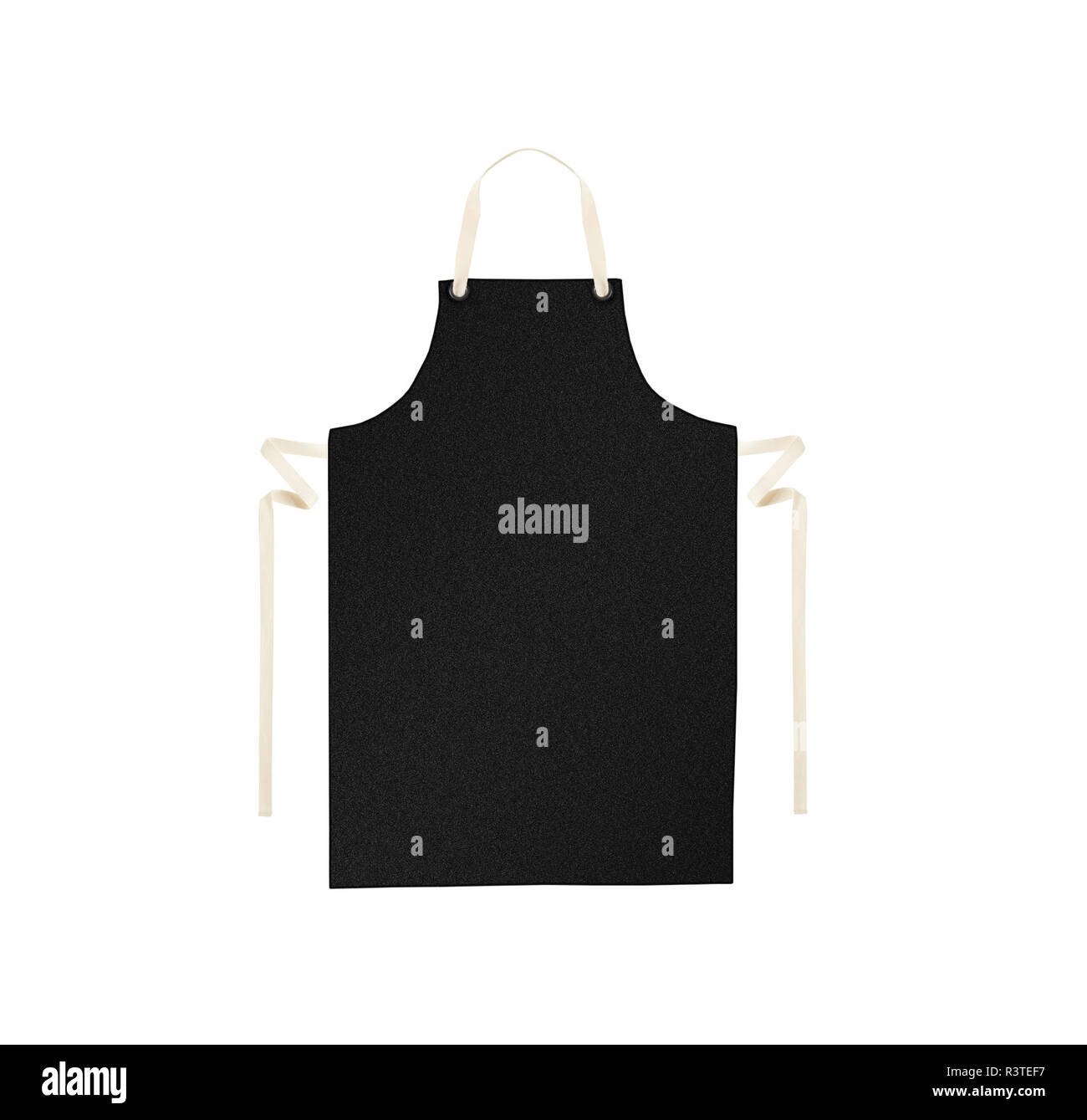 Grembiule nero isolato su bianco Foto Stock