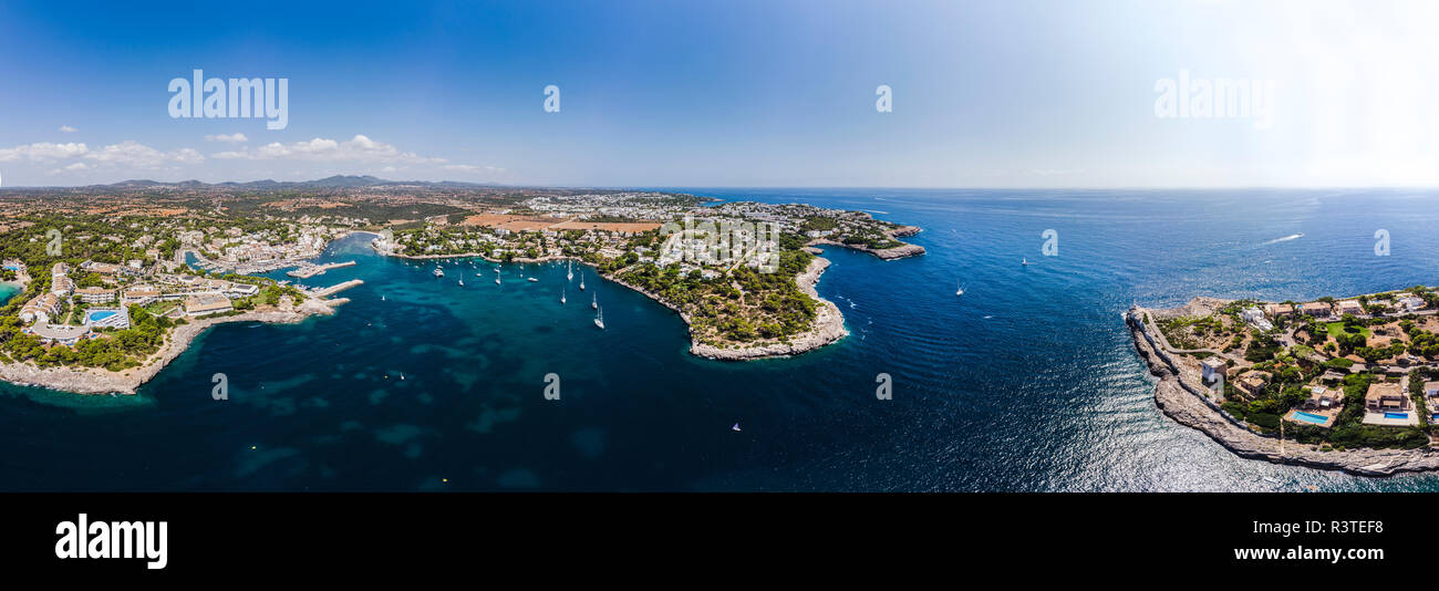 Isole Baleari Spagna, Mallorca, Regione Cala d'Or, Costa di Porto Petro Foto Stock