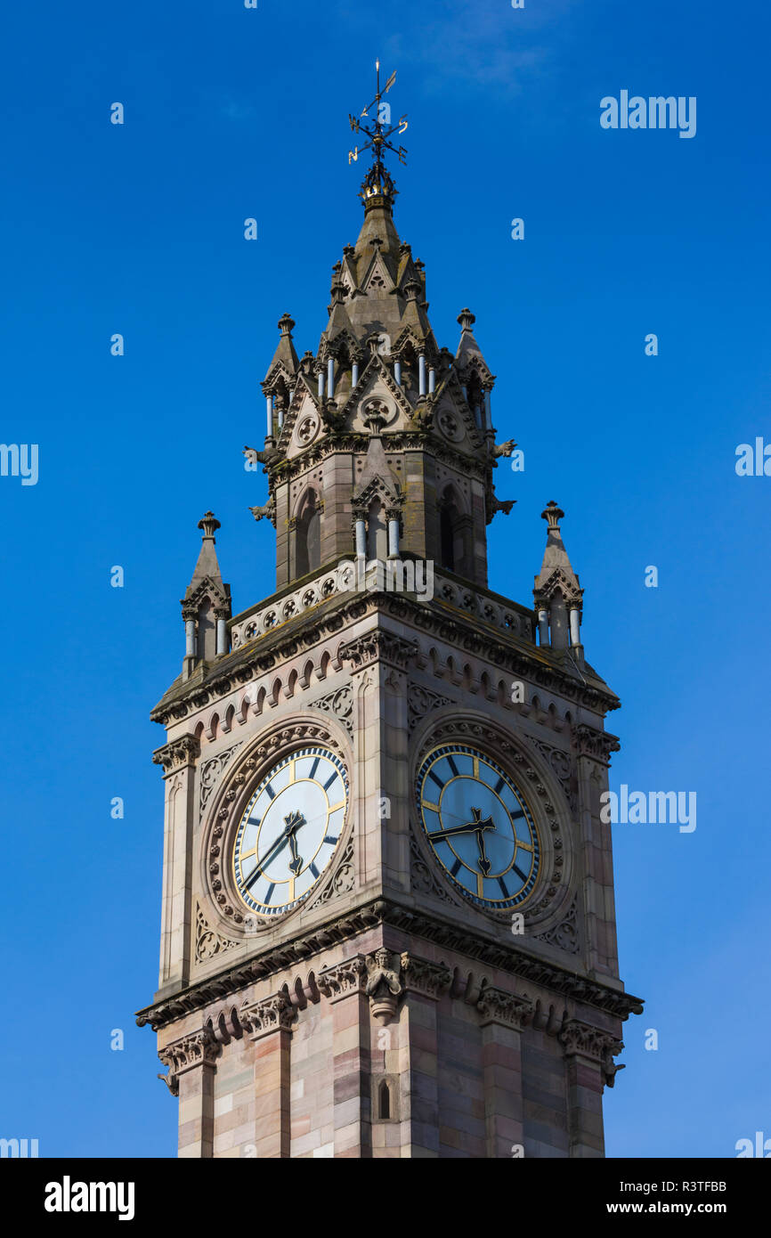 Regno Unito e Irlanda del Nord, Belfast, Albert Memorial Clock Tower Foto Stock