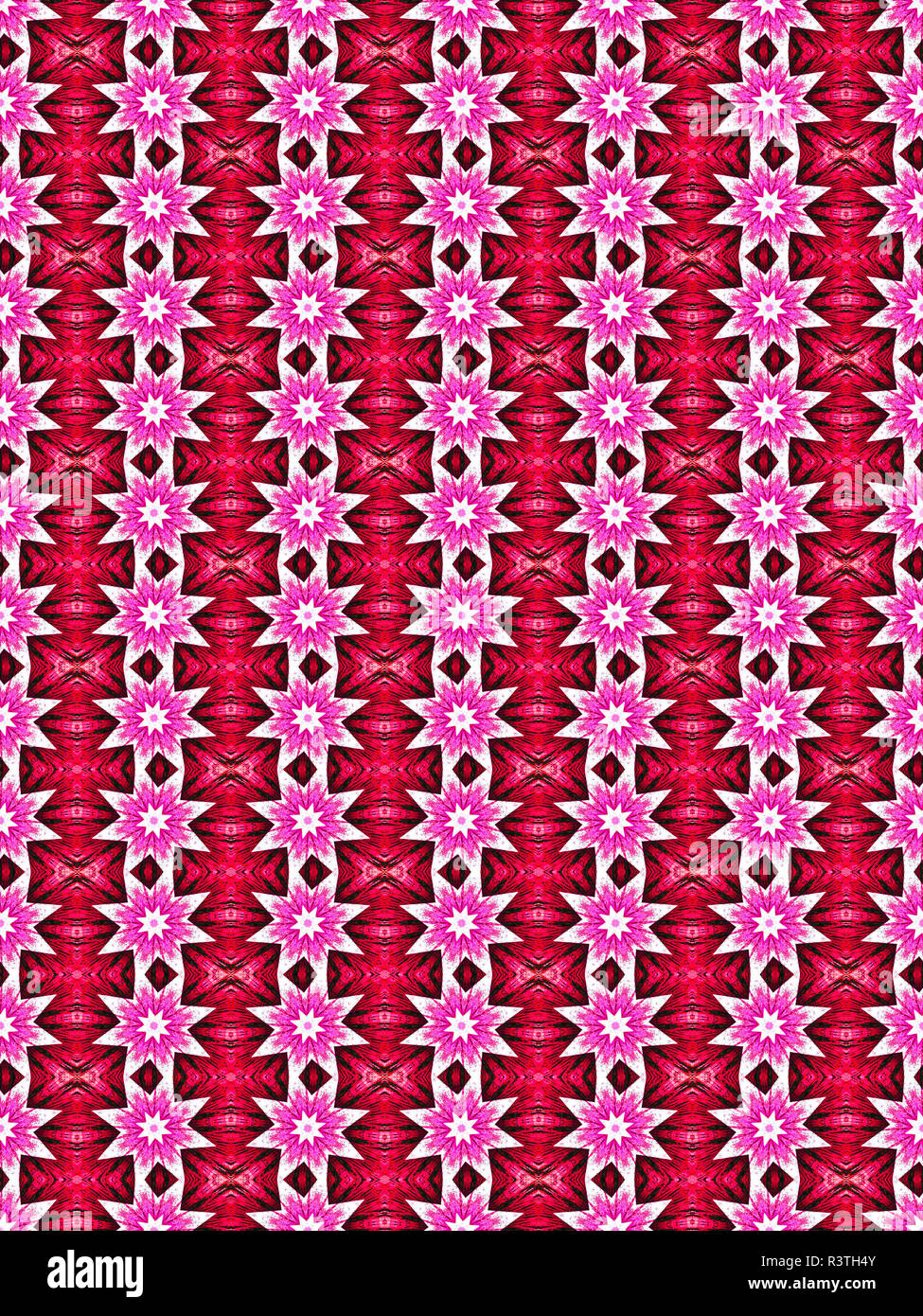 Rosa, viola e bianco verticale e orizzontale di floral patterns sagomati. Foto Stock