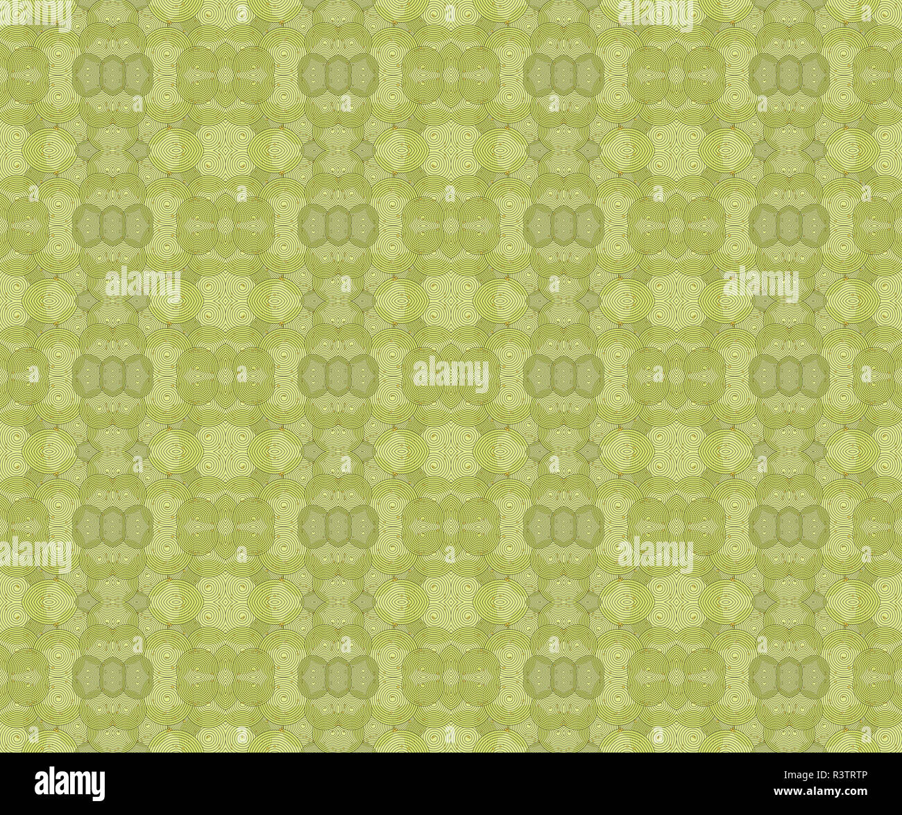 Abstract uni colore sfondo geometrico, seamless ampia ellissi pattern in sfumature di verde con punti gialli Foto Stock