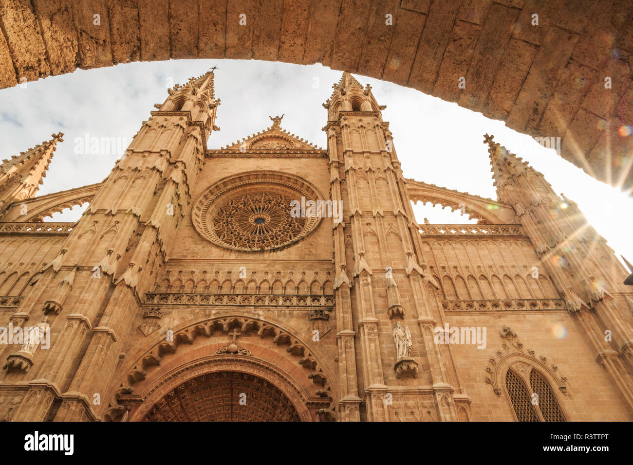 Isole Baleari Spagna, Mallorca, Palma de Mallorca. La Seu, Cattedrale Gotica. Foto Stock