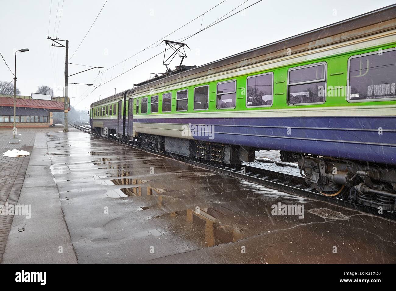 Treni in stazione Foto Stock