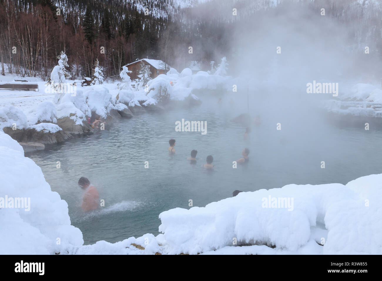 Chena Hot Springs Resort, a 60 miglia da Fairbanks, Alaska Foto Stock