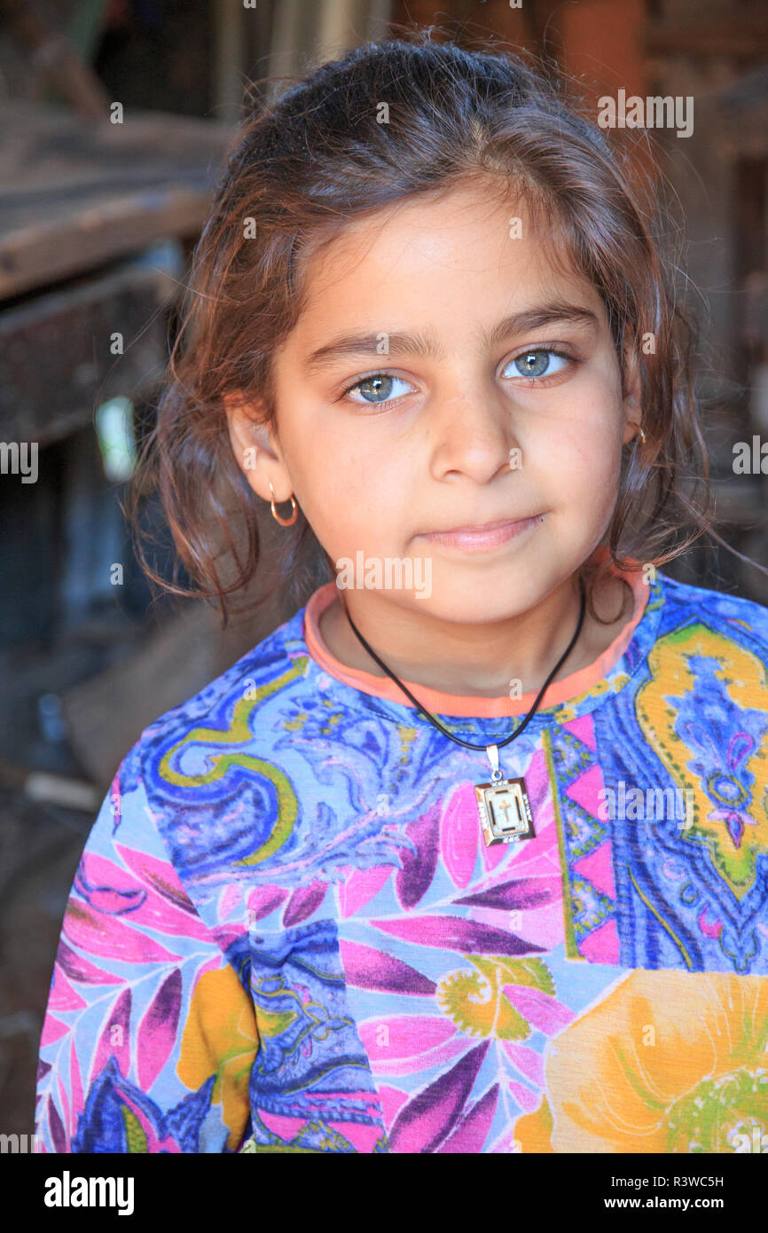 La Romania, Transilvania, Carpazi, Viscri, locale gypsy bambini rom. (Solo uso editoriale) Foto Stock