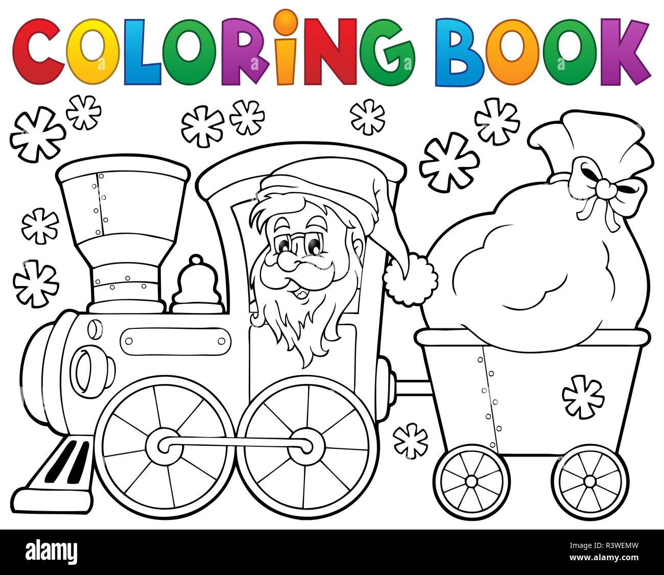 Immagini Da Colorare Natale.Libro Da Colorare Natale Treno 1 Foto Stock Alamy