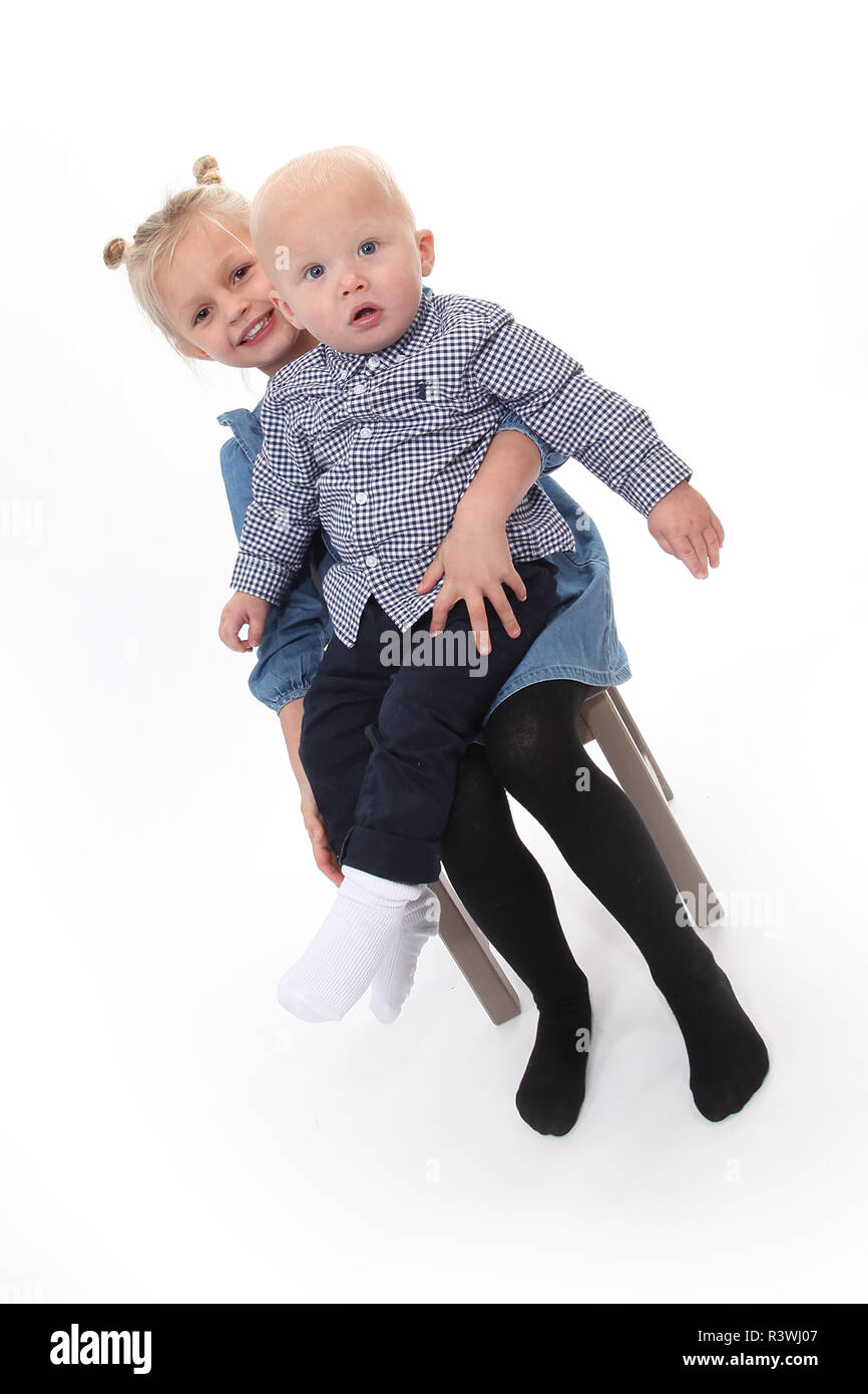 Fratello e Sorella, la vita familiare Foto Stock
