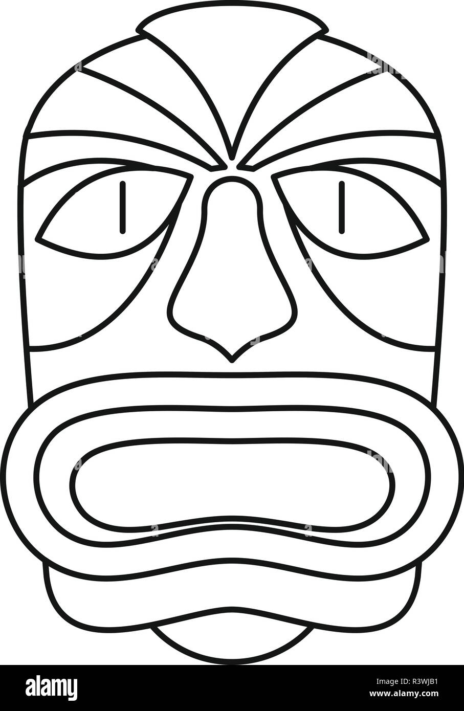 Aztec idolo di legno icona. Profilo legno azteca idolo icona vettoriali per il web design isolato su sfondo bianco Illustrazione Vettoriale