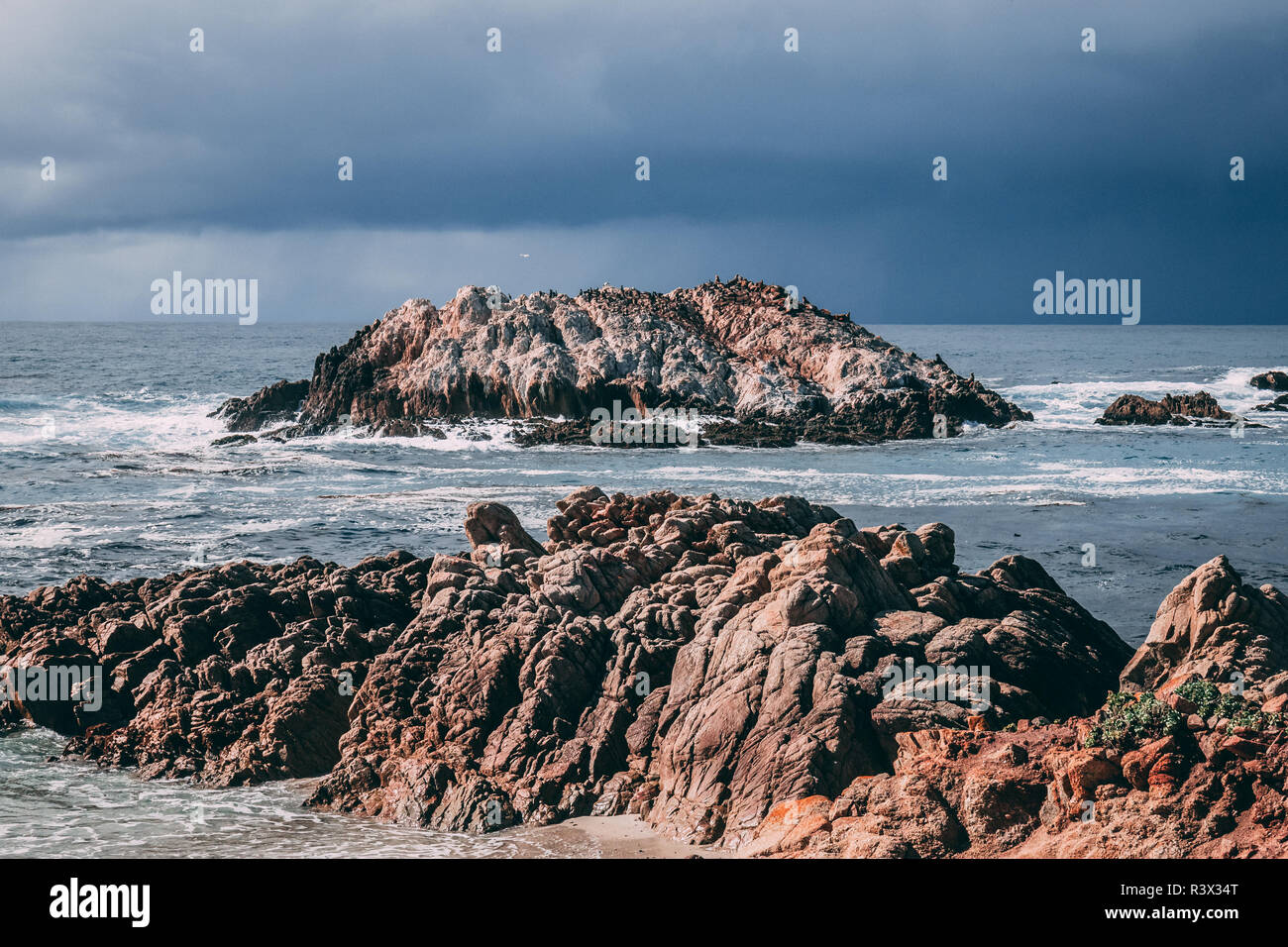 Oceano Pacifico a Pebble Beach in California Foto Stock