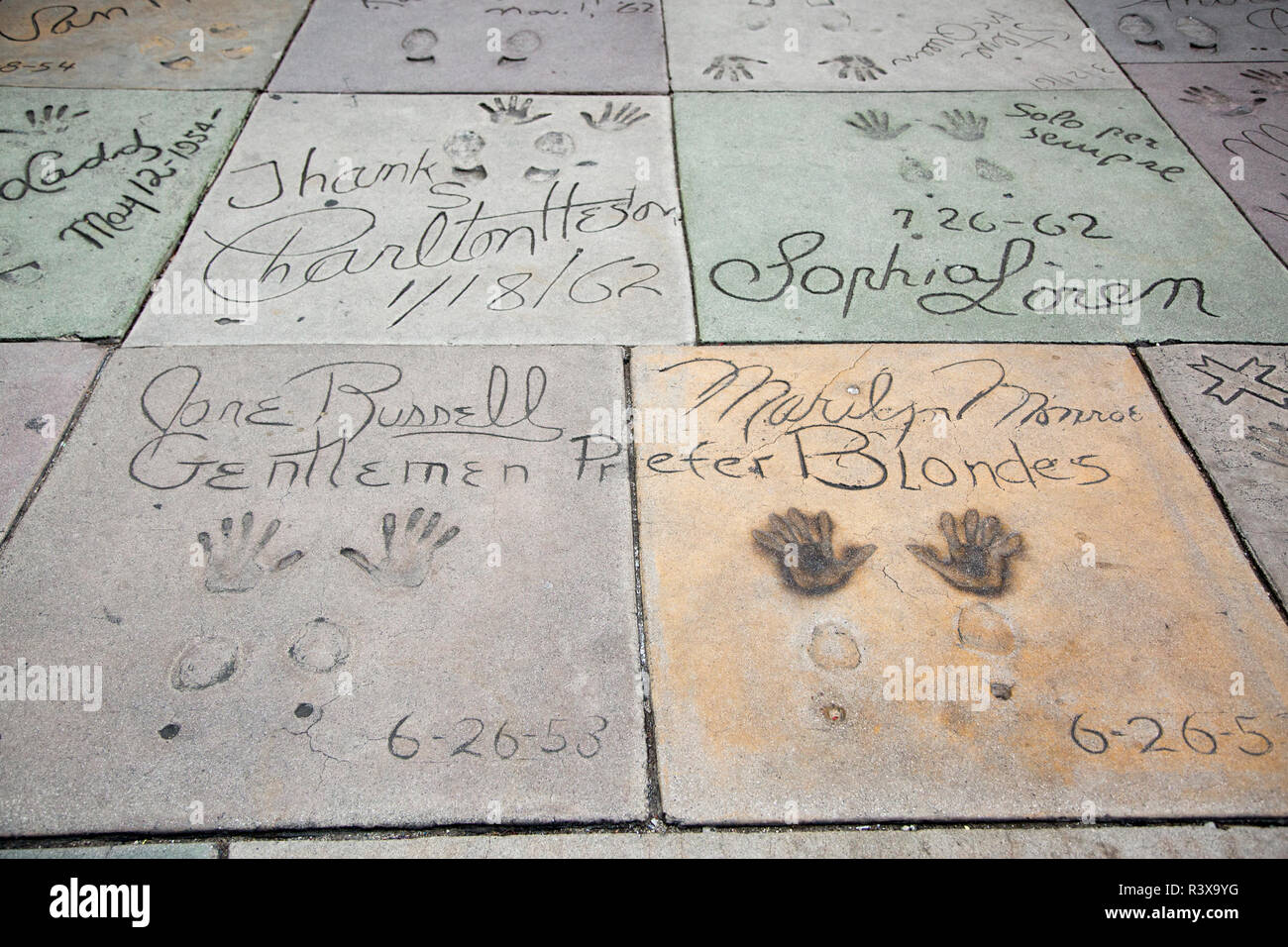 Hollywood Walk of Fame, Los Angeles, California, USA. (Solo uso editoriale) Foto Stock