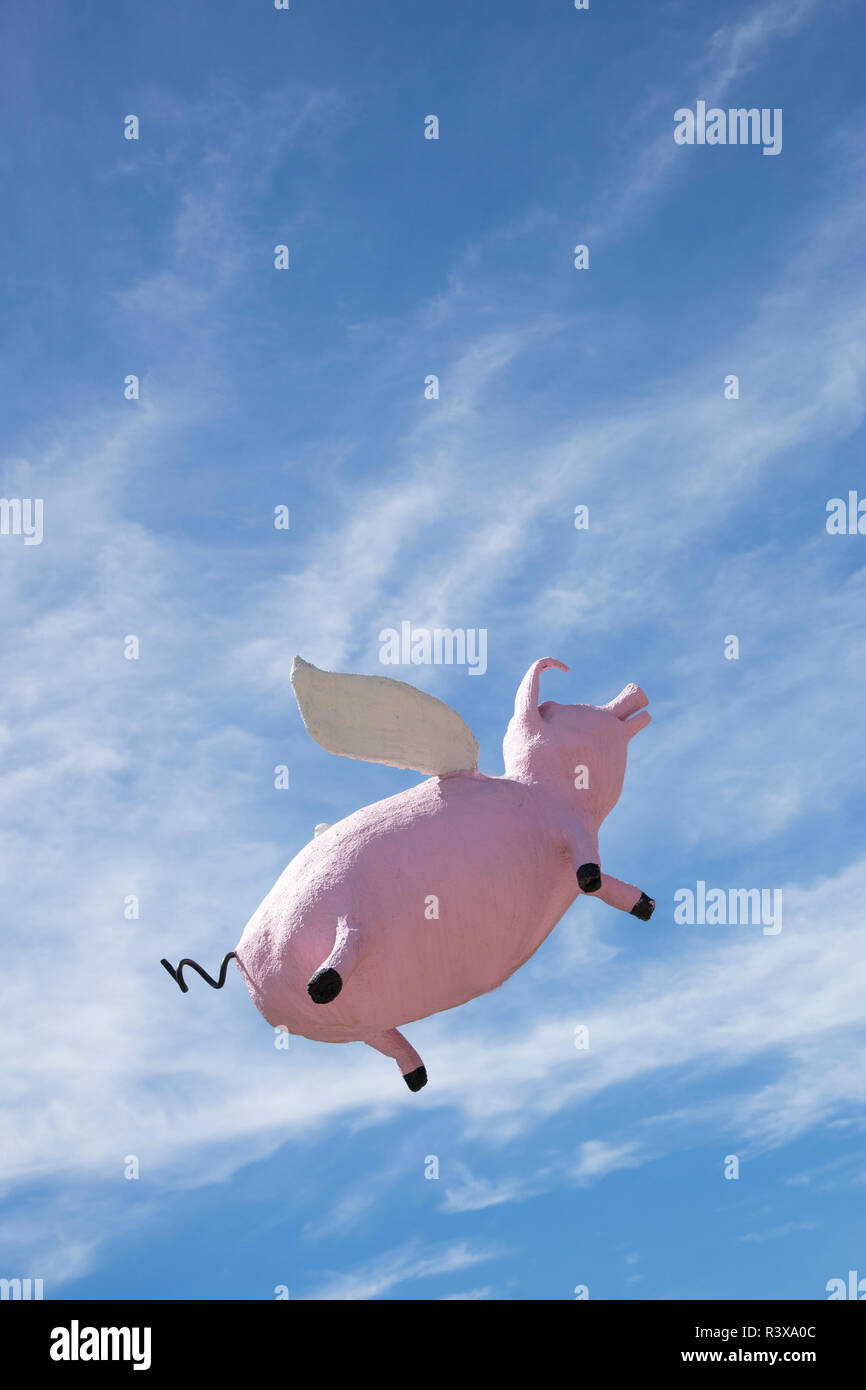 Il Flying Pig di Topanga Canyon, Los Angeles, California, USA. Foto Stock
