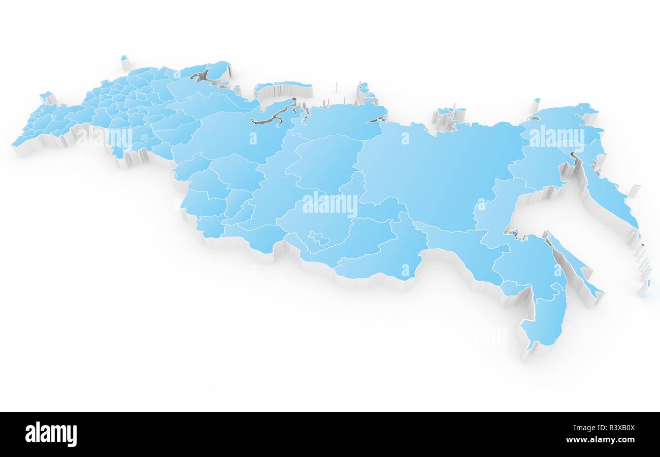 Nuova mappa della Federazione Russa e la Crimea Foto Stock