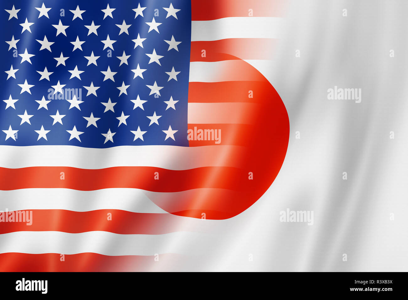 Stati Uniti e Giappone bandiera Foto Stock