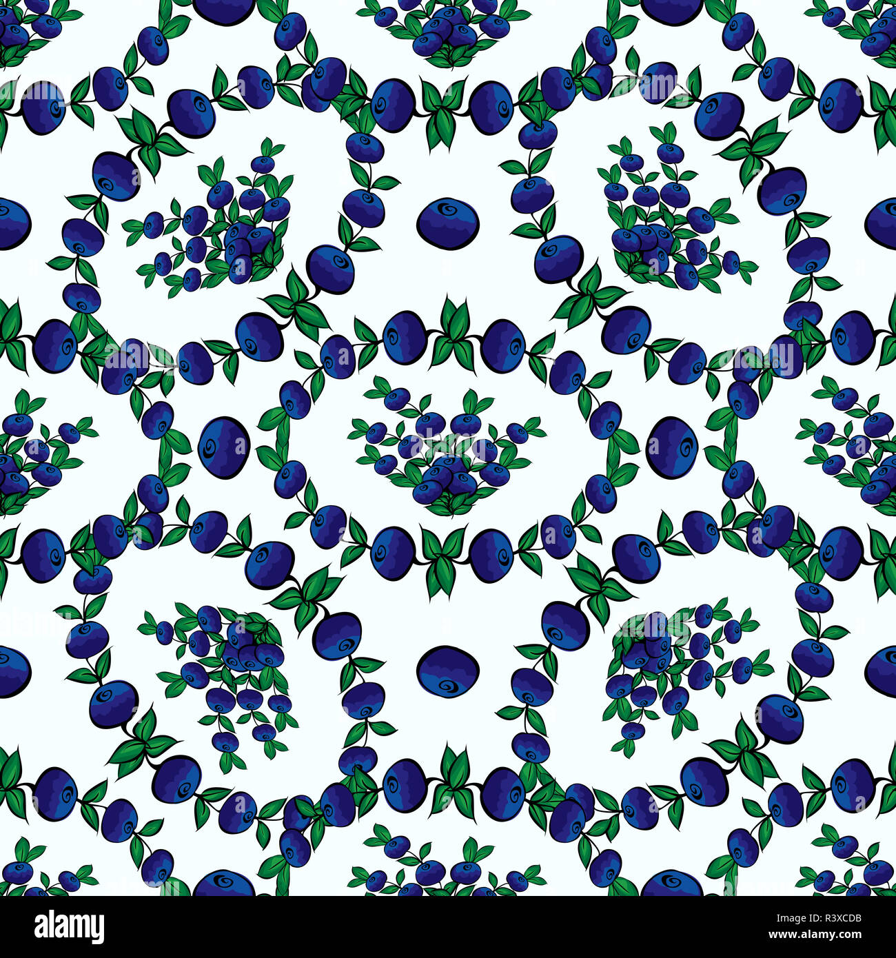 I mirtilli seamless autunno vegetale sfondo pattern Foto Stock