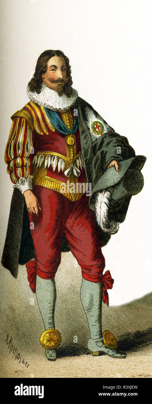 La figura rappresentata qui è Charles I, re d'Inghilterra, in Scozia e in Irlanda dal 1625 fino alla sua esecuzione in 1649. Egli era un Stuart e il secondo figlio di Giacomo VI di Scozia. L'illustrazione risale al 1882. Foto Stock