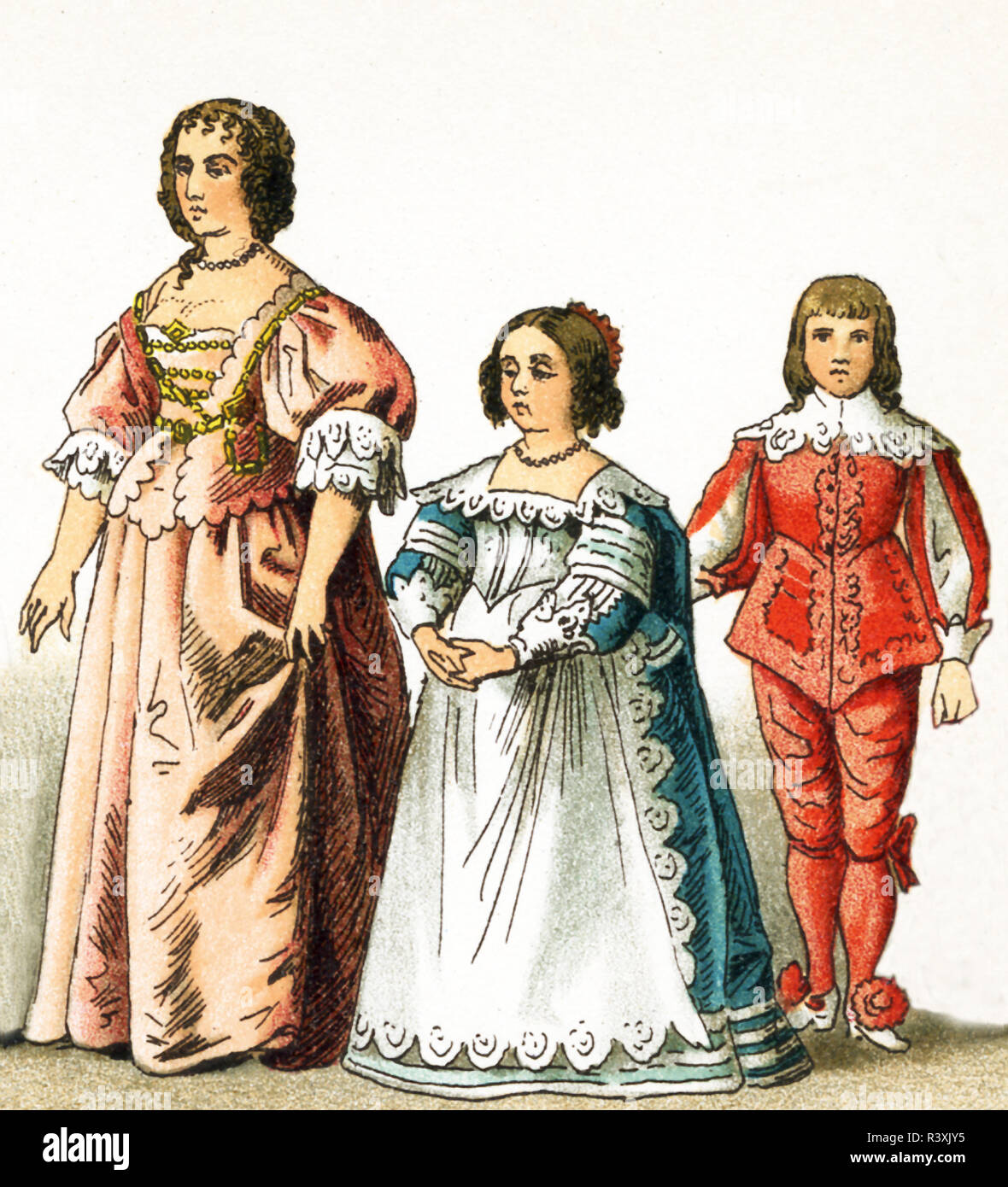 Le figure rappresentate qui sono tutte persone inglesi dal 1600s. Essi sono, da sinistra a destra: Henrietta Maria, Consorte del Sig. Charles I, figlia di Carlo I, figlio di Charles I. Charles