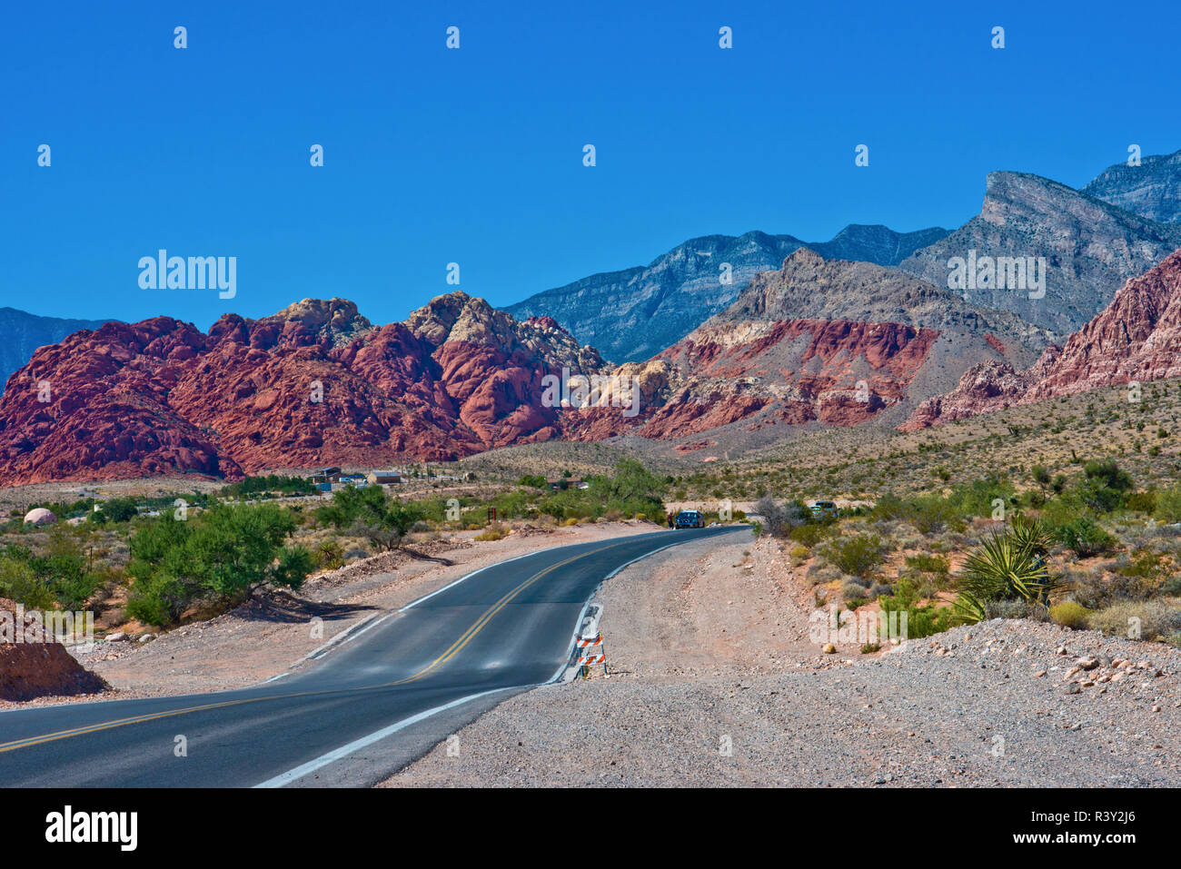 Stati Uniti d'America, Nevada, Las Vegas Red Rock National Conservation Area, calicò colline a nord Foto Stock