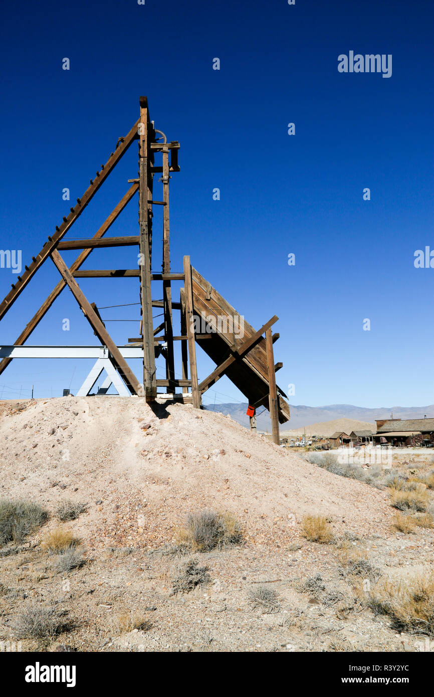 Scivolo di data mining, punto d'oro, Nevada, STATI UNITI D'AMERICA Foto Stock