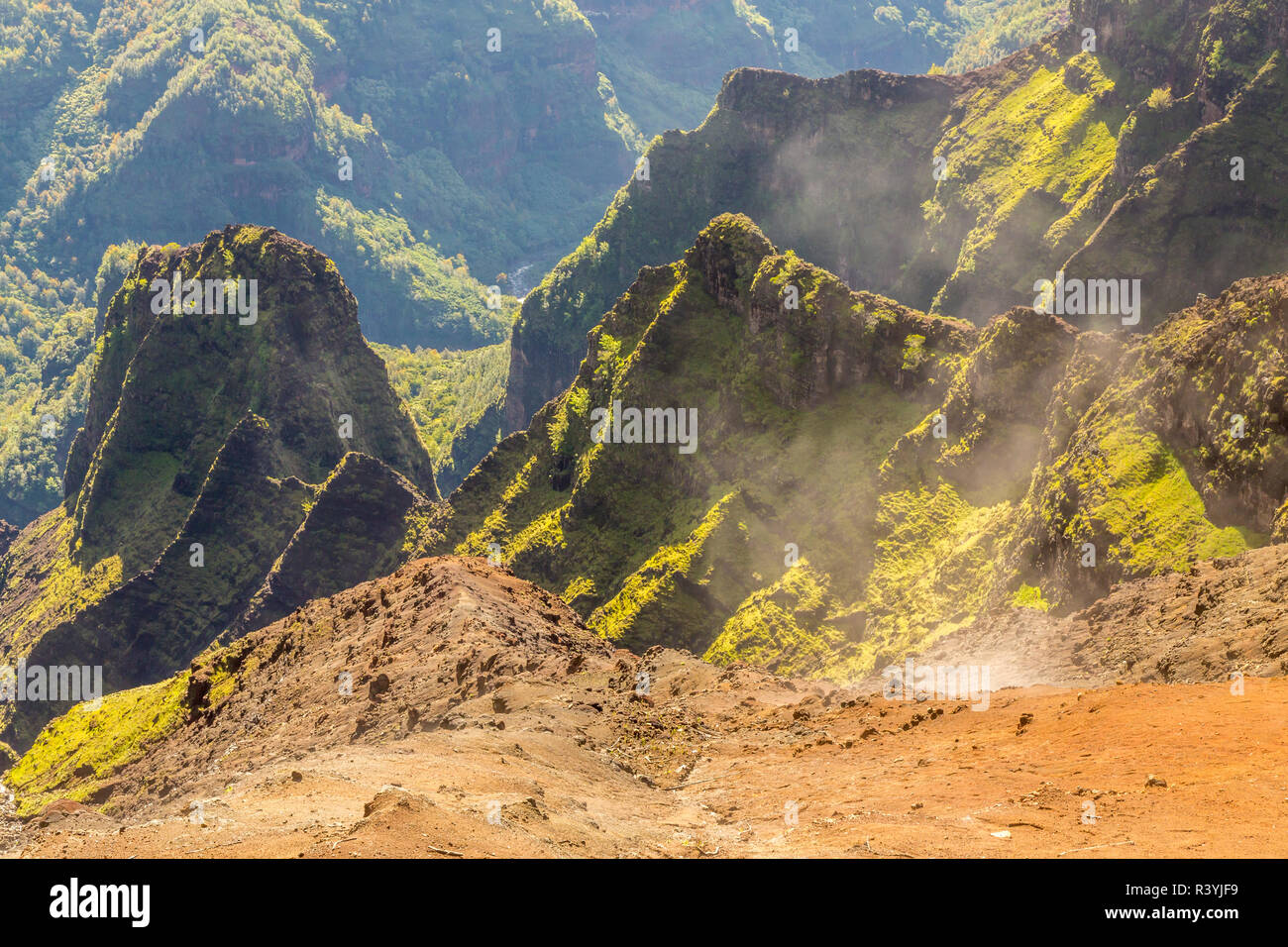 Stati Uniti d'America, Hawaii, Kauai. Il Canyon di Waimea paesaggio. Foto Stock