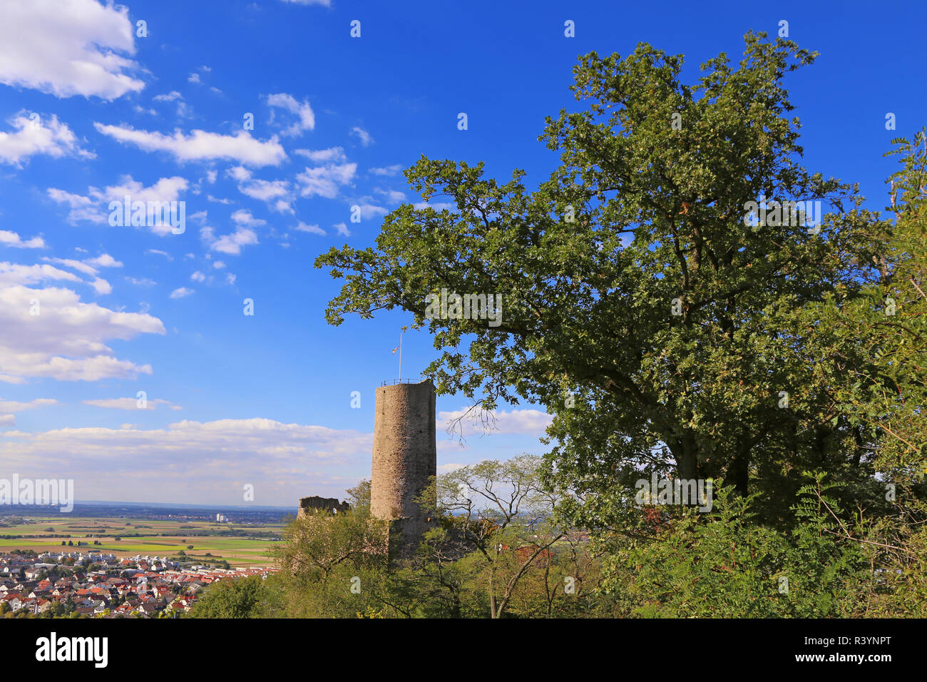 Strahlenburg sul monte degli ulivi al di sopra di schriesheim nel settembre 2015 Foto Stock