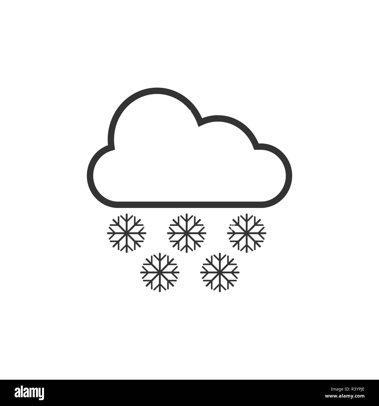 Meteo neve icona. Illustrazione Vettoriale flat Illustrazione Vettoriale