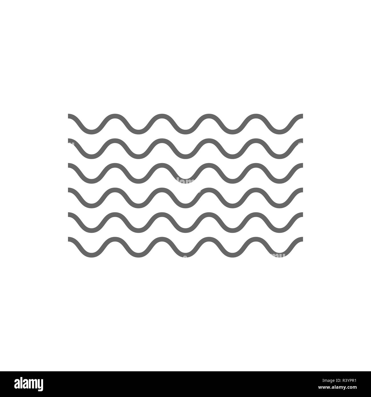 Icona di onda su sfondo bianco. Illustrazioni vettoriali. Appartamento Illustrazione Vettoriale