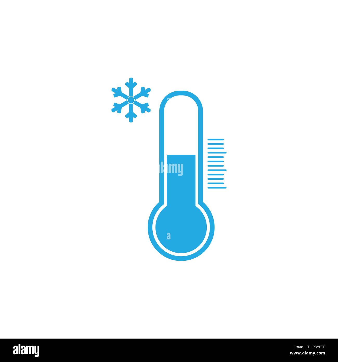 Icona di termometro, illustrazione vettoriale. Il freddo Flat Illustrazione Vettoriale