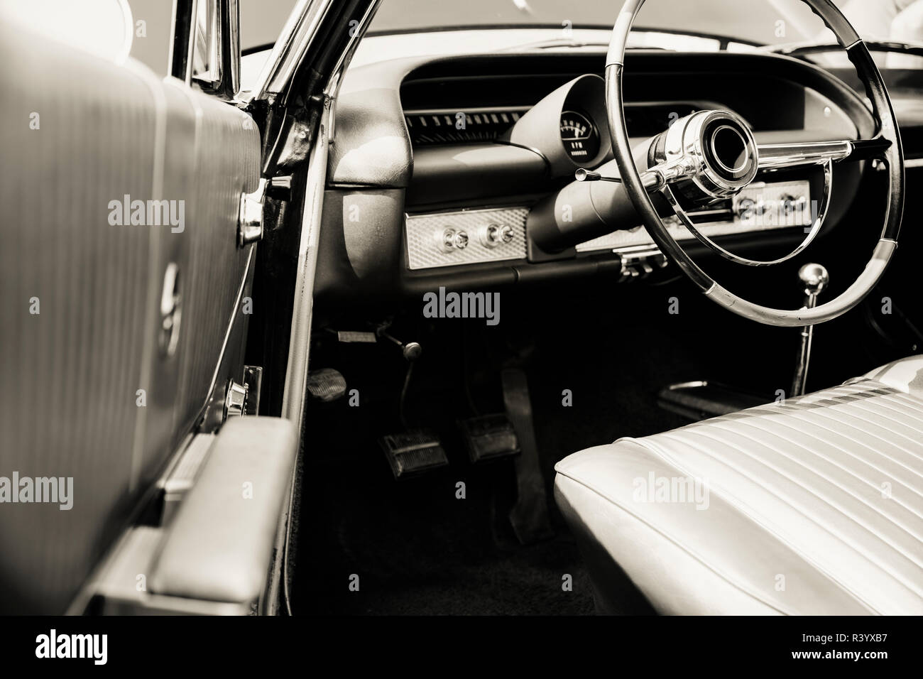 Classic car interno Foto Stock