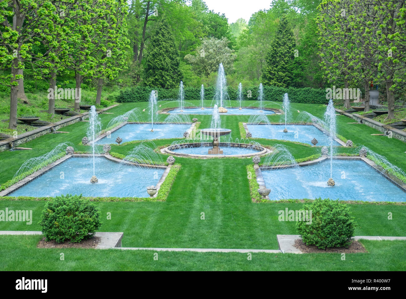 Acqua italiana giardino, Longwood Gardens, Kennett Square, Pennsylvania, Stati Uniti d'America Foto Stock
