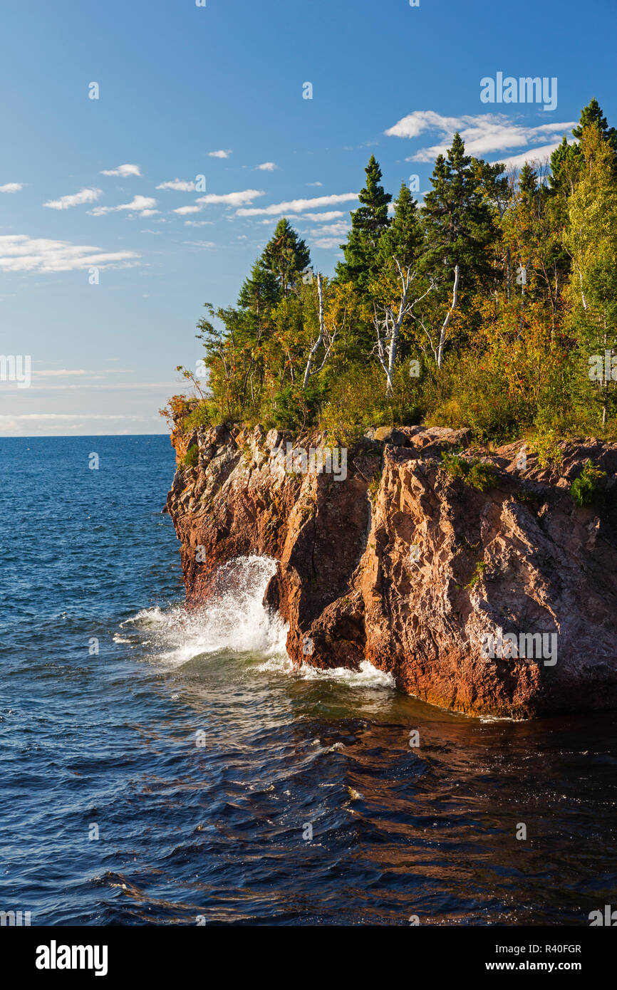 Minnesota, Tettegouche State Park, Lago Superior litorale Foto Stock