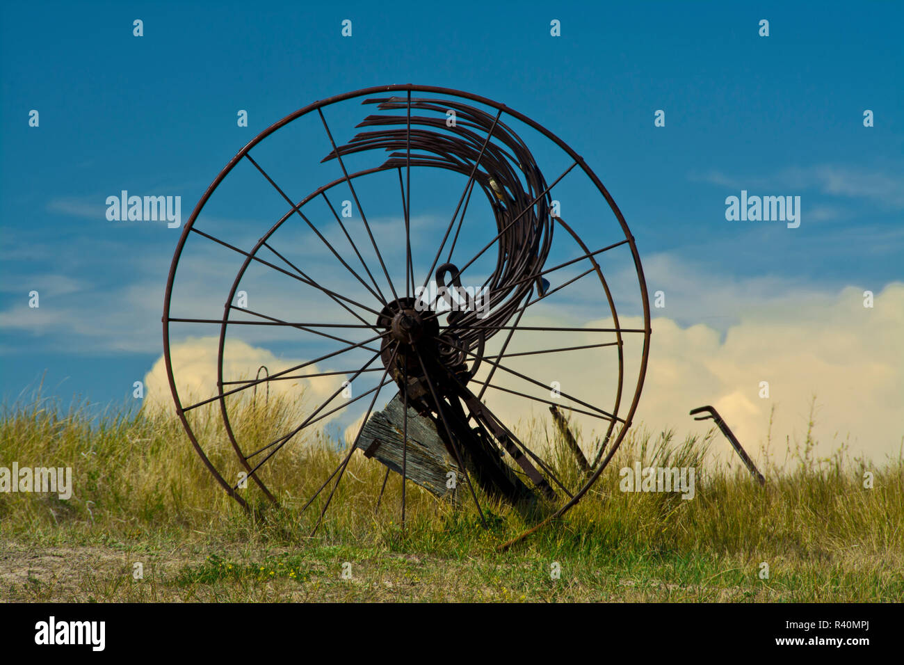 Vecchio Thrasher, prateria Homestead, Phillip, Dakota del Sud, Stati Uniti d'America Foto Stock