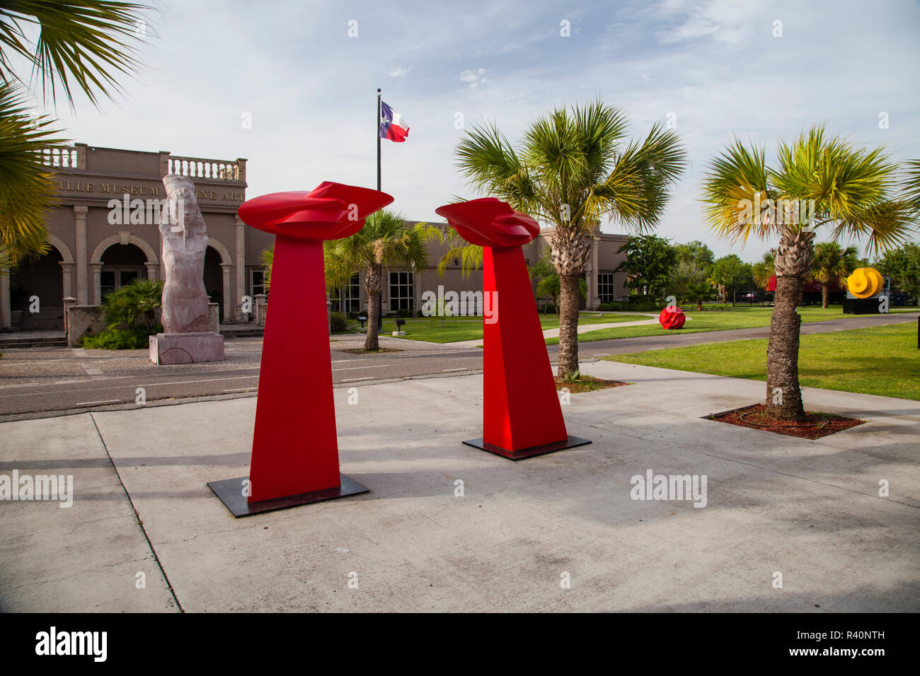 Escursionismo e mountain bike trail in Brownsville, Texas' parco lineare. Foto Stock