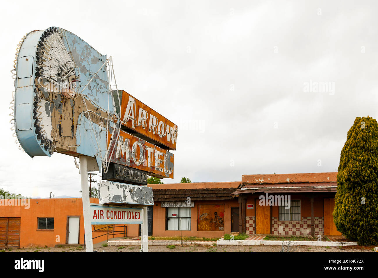 Freccia Motel in Espanola, Nuovo Messico, Stati Uniti d'America. (Solo uso editoriale) Foto Stock
