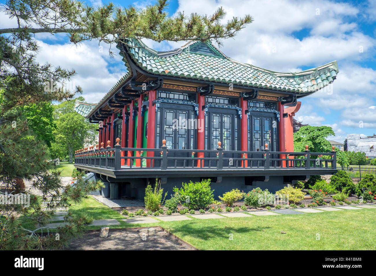 Casa del tè cinese, casa di marmo, Newport, Rhode Island, Stati Uniti d'America Foto Stock