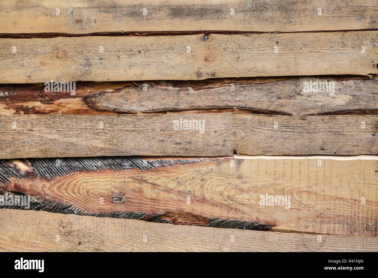 Vecchie tavole di legno Foto Stock