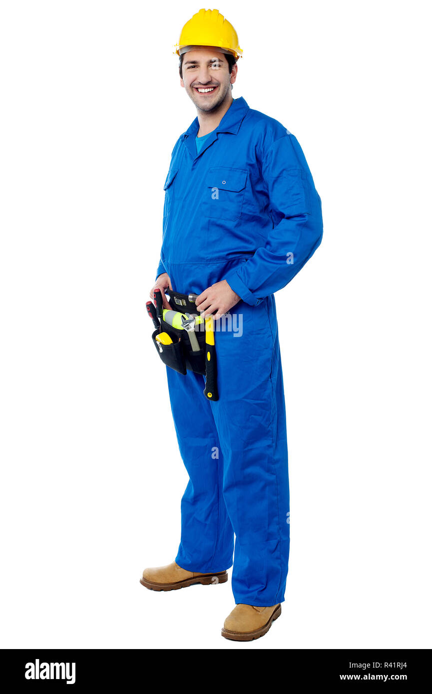 A piena lunghezza Ritratto di un ingegnere civile Foto Stock