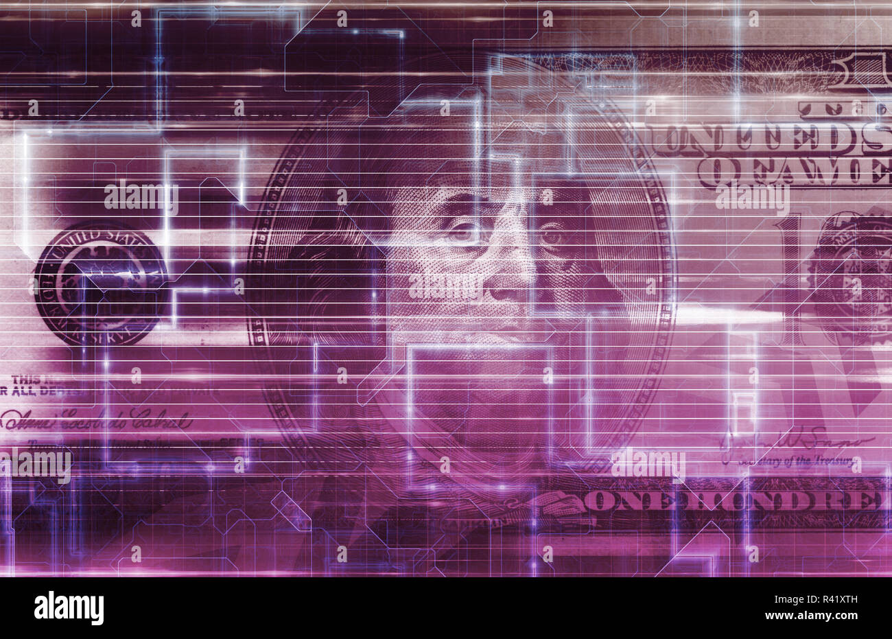 Digital Mobile Banking Foto Stock