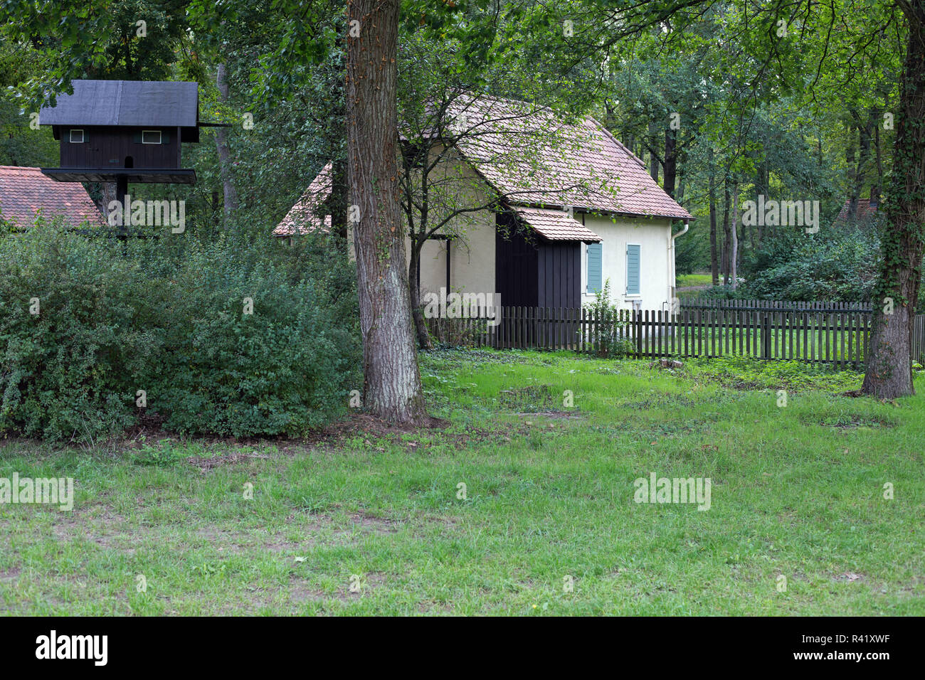 Villaggio nei boschi,parco schÃ¶nbusch vicino a Aschaffenburg Foto Stock