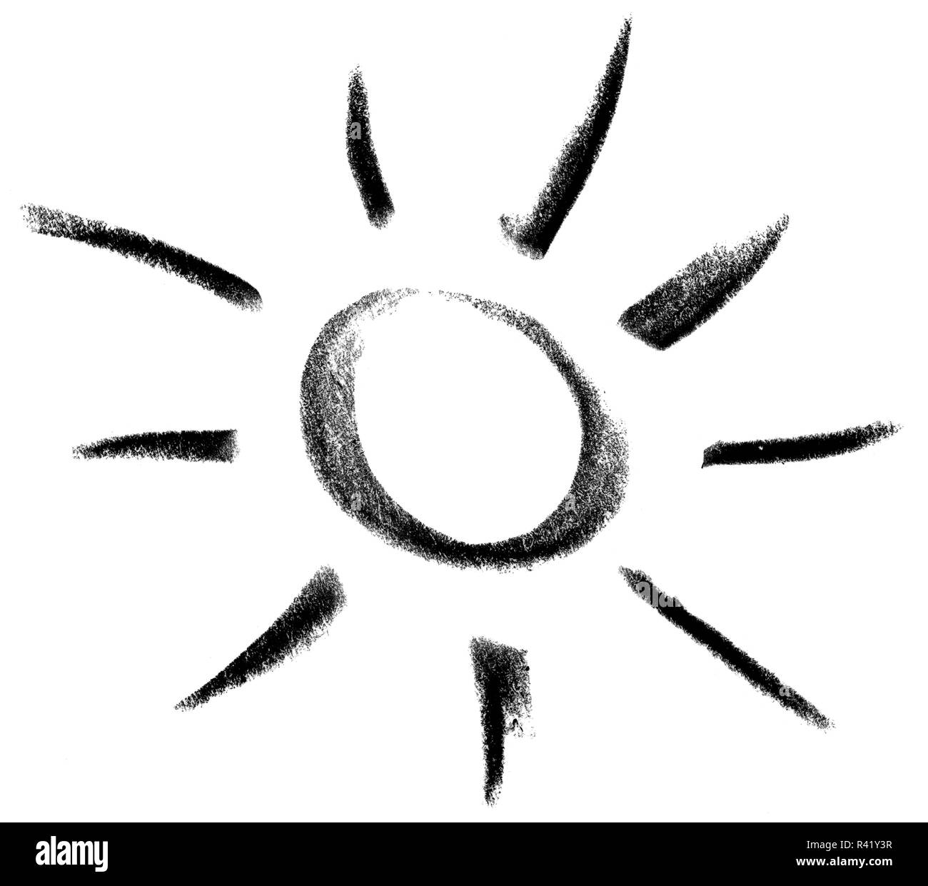 Sole e luce sketch Foto Stock